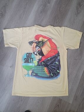 Vintage 2000 Caribbean Soul T Shirt Medium Yellow Got Salt Parrot Margarita USA